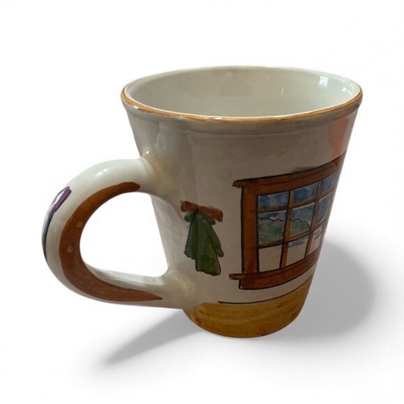 Ski Mug-New Perfect for the lodge-Perfect for Ski Trip-16 oz-Ceramic-Hand Painte - Picture 2 of 6